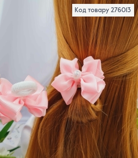 Резинка, БАНТ репсовый, Розового цвета с жемчужиной 5,5*4см, Ручная работа 276013 фото