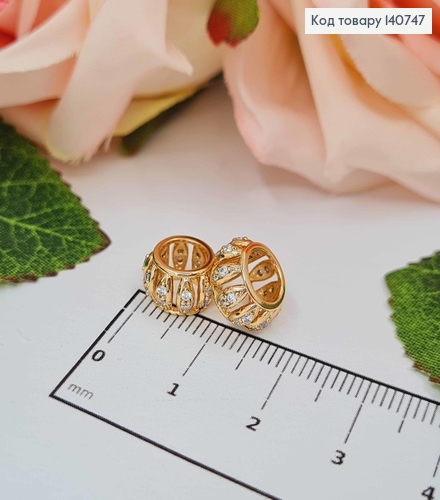 Кулон, шарм в камнях, диам. сред. 7мм, высота. 5мм, Xuping 18K 140747 фото 1