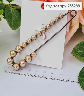 Брошь Шпилька черного цвета с бусинками, длина 10см 235288 фото