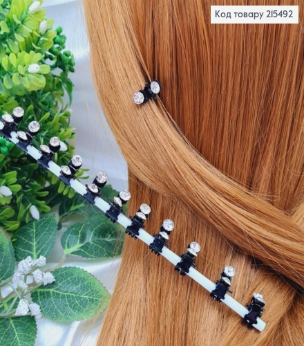 Крабик маленький, с двумя камешками, 1.5 см, металл, черный цвет, 12 шт/уп. 215492 фото 1