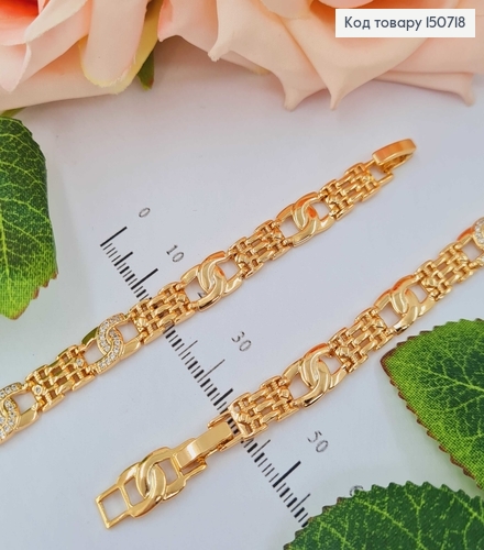 Браслет "Golden River" с камешками, 0,6см, дл. 17+2,5см Xuping 18K 150718 фото 1