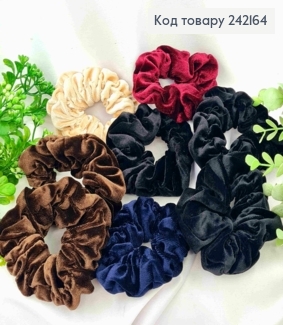 Резинка об'ємна-жатка Велюр, 10см, Кольори в асортименті 242164 фото