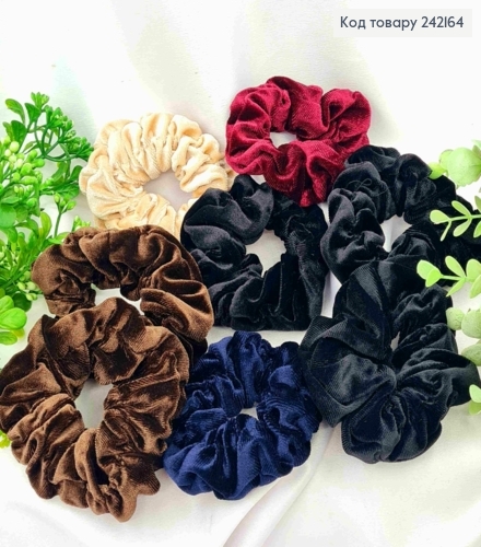 Резинка об'ємна-жатка Велюр, 10см, Кольори в асортименті 242164 фото 1