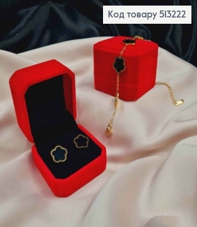 Коробка велюр, квадратная с тиснением, 5*5,5*4см, Красного цвета 513222 фото