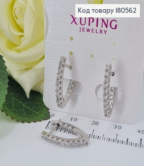 Серьги родированые стрелы  в камнях 2смXuping 180562 фото