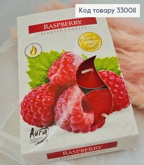 Аромасвічка таблетка BISPOL Малина 6 шт/4 годин, 15-42 330011 фото