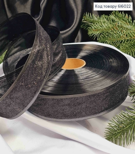 Лента Блеск ЧЕРНАЯ, ширина 4см, длина 100 ярдов (90м) 616022 фото 1