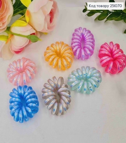 Резинка пружинка, об'ємна, 5см, Яскравих кольорів з Перламутром 251070 фото 1