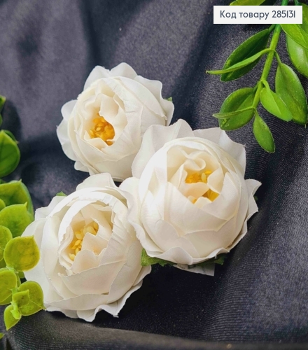 Штучний додаток квітка Піоновидна Троянда, БІЛОГО кольору, 4,5*4см 285131 фото 1
