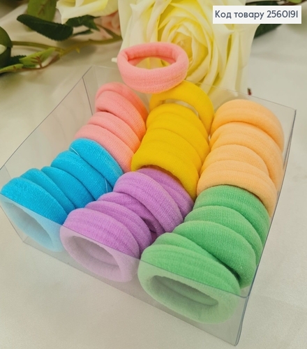 Резинка микрофибра Китай 4 см №4 30 шт/уп (яркая пастельная) 2560191 фото 1