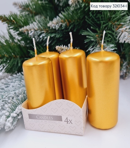 Набор свечей ЗОЛОТЫХ  BISPOL 4 шт, 40/80, 9 годин горения 321034-1 фото 1