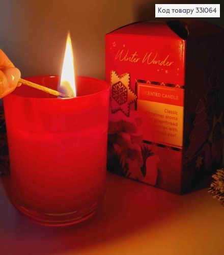 Аромасвечка стакан Winter Wonder (Chrismas aroma of gingerbread cookies with orange peel), 150г/30год 331064 фото 2