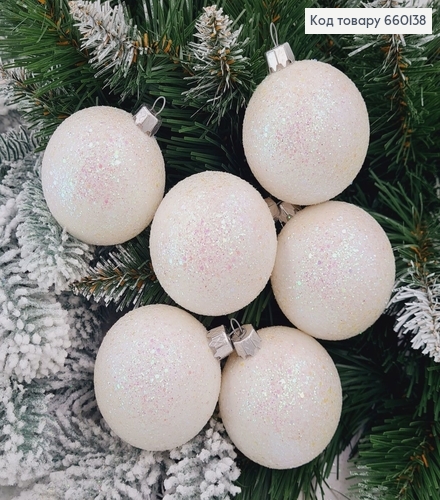 Набір куль 60мм Блиск БІЛИЙ 6шт/уп, Україна 660138 фото 1