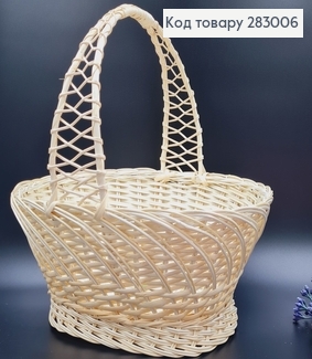 Кошик плетеный лозовый  МОЛОЧНЫЙ  (40*30*36),Украина 283006 фото