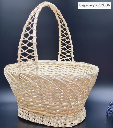Кошик плетеный лозовый  МОЛОЧНЫЙ  (40*30*36),Украина 283006 фото 1