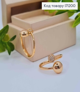 Кольцо "Поцелуй" украшено Блестящими камнями, Xuping 18К 171200 фото