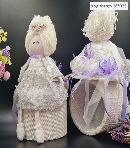 Коробка подарочная 13*17см АНГЕЛ (27см)(лавандовый бант), ручная работа, Украина 283022 фото 1