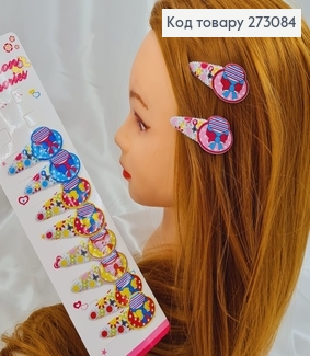 Заколка тік так дитяча Шляпка  в асорт. 10 шт/уп. 273084 фото