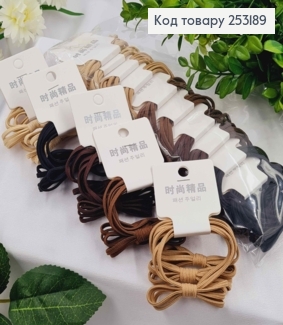 Набір подвійних резинок (3шт) "Бантик", діаметр 4,5см в асорт. 253189 фото