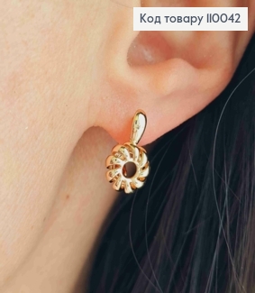 Сережки "Сонечко", довж.1,5см, англійська застібка, Xuping 18K 110042 фото