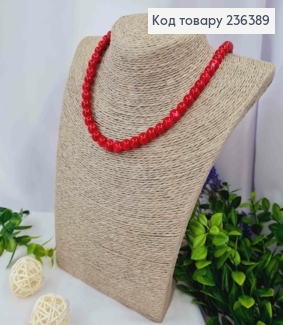 НАМИСТО, Буси з перлинок бордового кольору 8мм, 50+3см 236389 фото