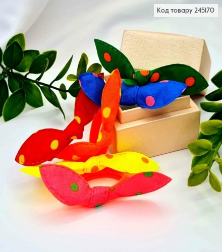 Резинка дитяча (50шт/уп), Солоха,  Яскравих кольорів в Крапочку, 2,5см 245170 фото 1