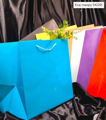 Пакет паперовий Однотонний, 37*31*26см, Кольори в асортименті 542291 фото 1