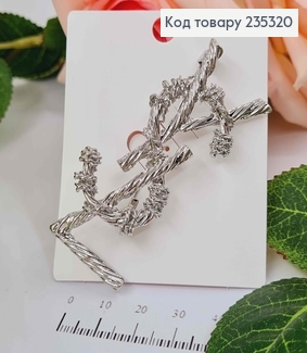 Брошь "YSL" СЕРЕБРЯНОГО цвета 6.5*2.5см 235320 фото