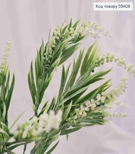 Искусственная композиция Куст Лаванды, БЕЛОГО цвета, 7 веточек, высота 40см. 551428 фото 3