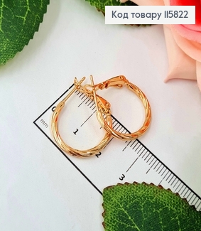 Серьги кольца 2см, с гранями, Xuping 18K 115822 фото