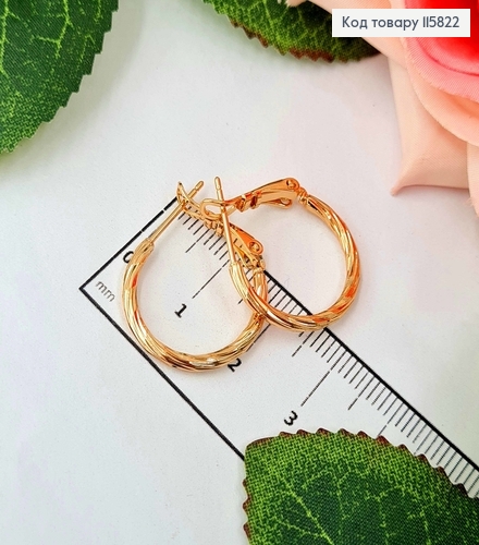 Серьги кольца 2см, с гранями, Xuping 18K 115822 фото 1