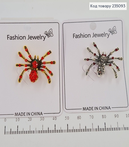 Брошь металл Паучок с  камнями в асс. 235093 фото 1