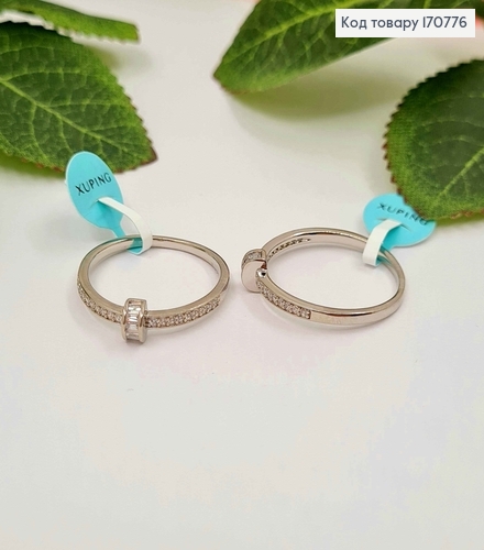 Кольцо родованое, "Орион" с камнями, Xuping 18K 170776 фото 1