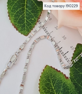 Цепочка родированая пластинки 2мм, длина 45см, Xuping  190229 фото