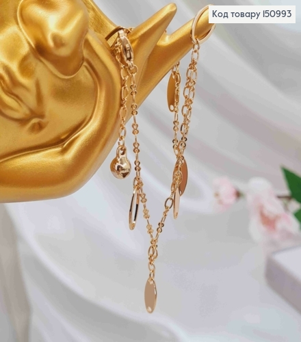 Браслет на ногу, з підвісками Овальні платівки, довжина 25см, Xuping 18K 150993 фото 1