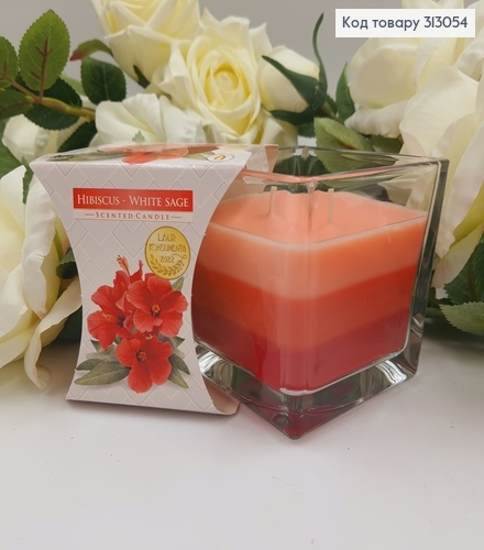Аромасвеча стакан BISPOL HIBISCUS-WHITE SAGE 170 г/32год., snk 80-356  BISPOL  313054 фото 1