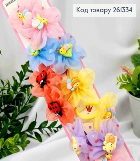 Набор резинок (20шт), БАНТИК с камешками +ЖИВОТНЫЕ, Яркие цвета, резинка 3см, бантик 5,5см 261334 фото