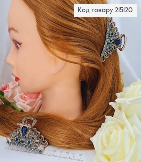 Краб метал бронзовий з синіми камінцями 7см 215120 фото