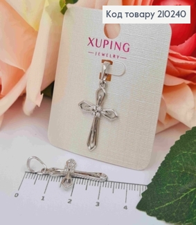 Крестик родованный, украшенный Блестящими камешками, размер 2,6*1,7м, Xuping 210240 фото