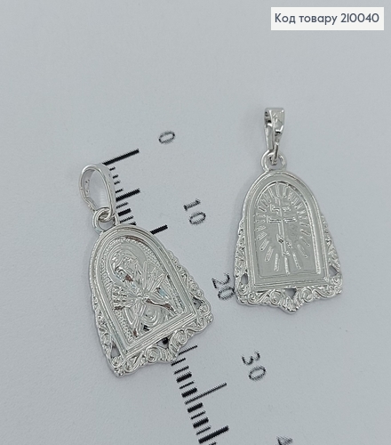 Иконка Божа Матерь  Семистрельная 2х1,2см  родирована медзолото  Xuping   210040 фото 1