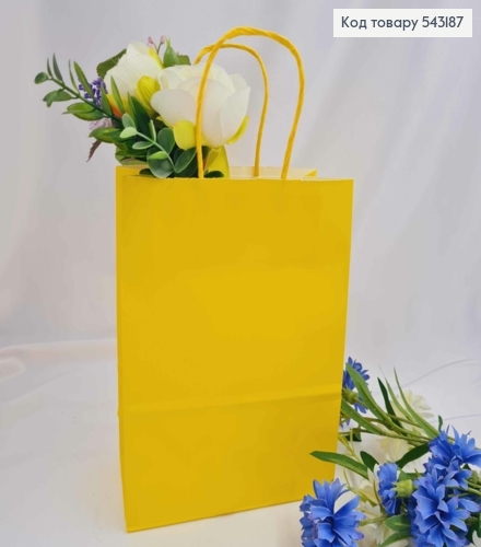 Пакет крафтовый, 16*22*8см, Желтый 543187 фото 1