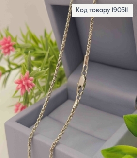 Цепочка родованная, ЯКОРНОЕ-КРУЧЕННОЕ плетение, длина 40см, ширина 2мм, Xuping 190511 фото