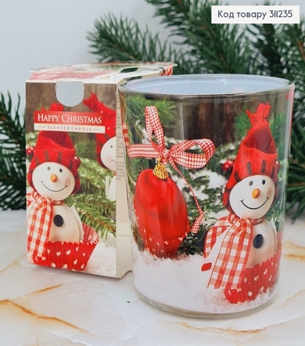 Аромасвечка стакан BISPOL Счастливое Рождество 100 г/22 часов, 72s-25 322022 фото 1