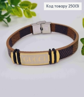 Браслет каучуковий з пластиною CUGGI, шир. 1см, довж. 21см, Stainless Steel 250131 фото