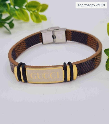 Браслет каучуковий з пластиною CUGGI, шир. 1см, довж. 21см, Stainless Steel 250131 фото 1