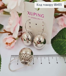 Сережки родовані гачки, великі Кулі, діаметр 1,9см, Xuping 181455 фото