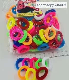 Резинка калуш  мікрофібра 3см  кольорові яскраві 100 шт/уп 246005 фото