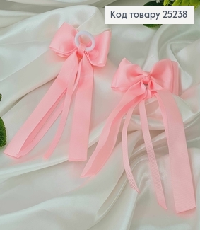 Резинка, Бант репсовый, розового цвета, 9*15см, Ручная работа, Украина 25238 фото