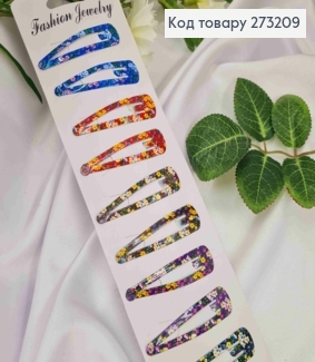 Заколки тік-так дитячі, "Весняні квіти", Різнокольорові, 5,5см, 10шт/уп 273209 фото