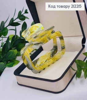 Краб пластик (акрил), прямоугольный с закругленными углами, 6,5см, серо-желтого цвета. 212215 фото